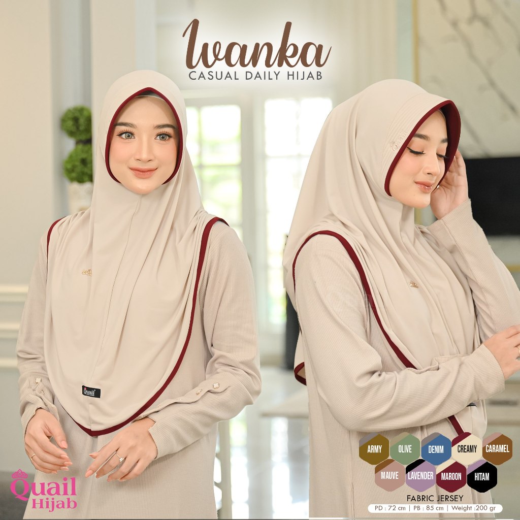 Ivanka Hijab Original Quail Hijab Instan Quail Hijab Daily Quail Ivanka Quail