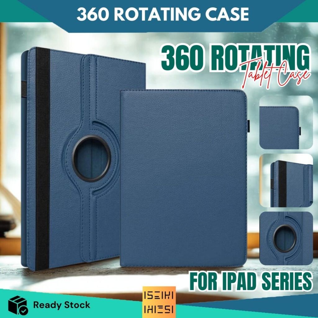 Casing Tablet Kulit Sintetis dengan Dudukan Putar 360 Derajat untuk Mini 1-7, Generasi 2-11, Air 4-6