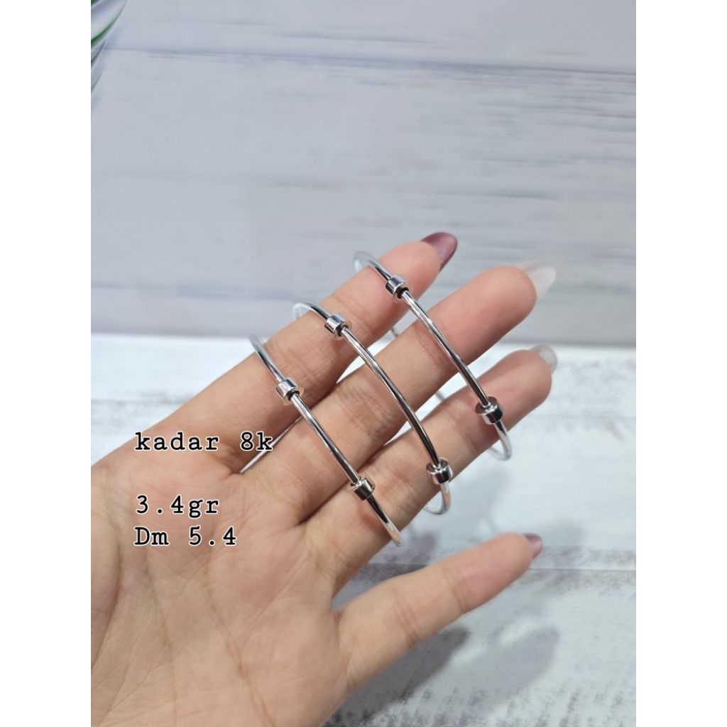 Gelang emas bangle pandodo charm mas putih