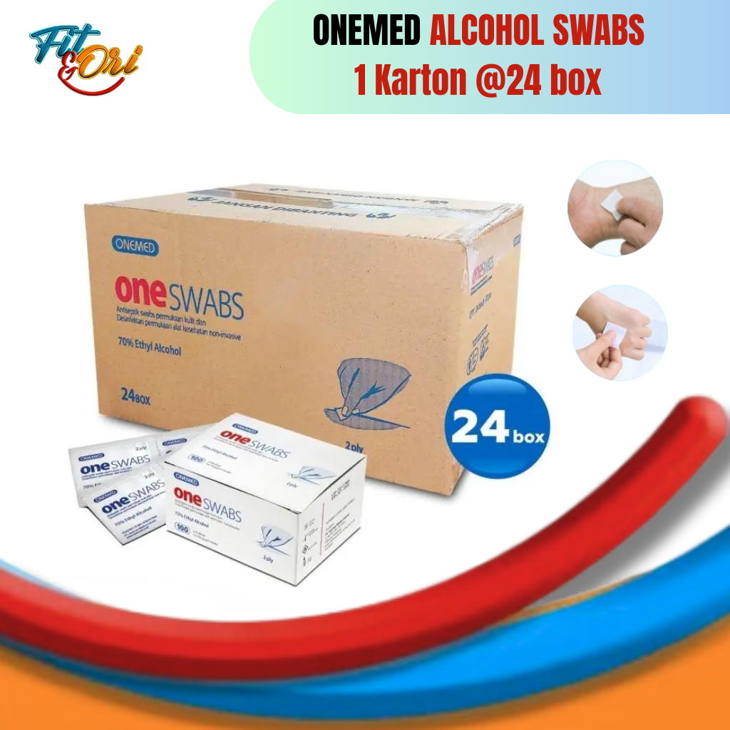 [KARTON] Alkohol Swab Onemed Alcohol Pad One Swab Kapas Alkohol Tissue 2ply  (24 BOX)
