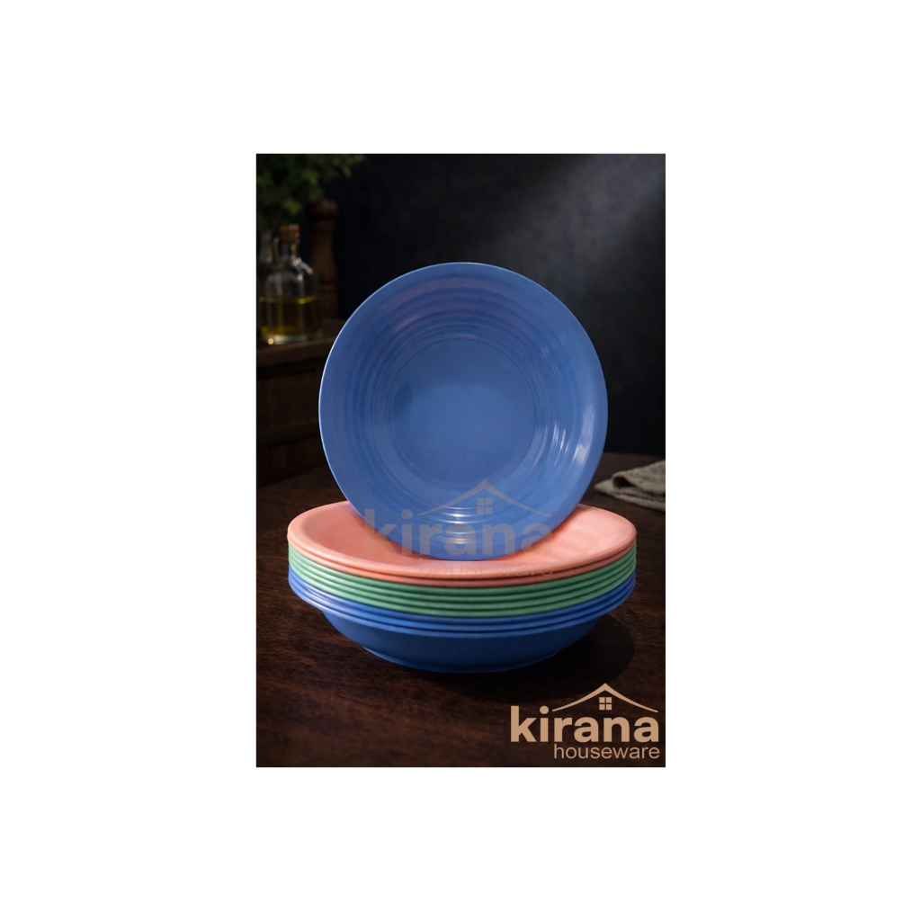 (3pcs - 12pcs) Piring Plastik Cameliia Panda Star/Piring Makan Plastik Besar/Piring Plastik Lucu