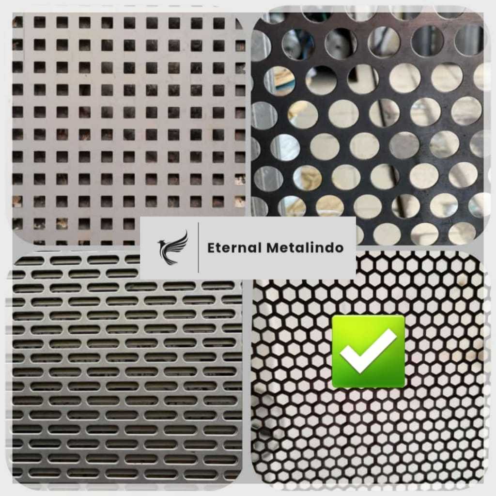 Plat Lubang Hexagonal / Hexa Perforated Besi Pelat Lobang