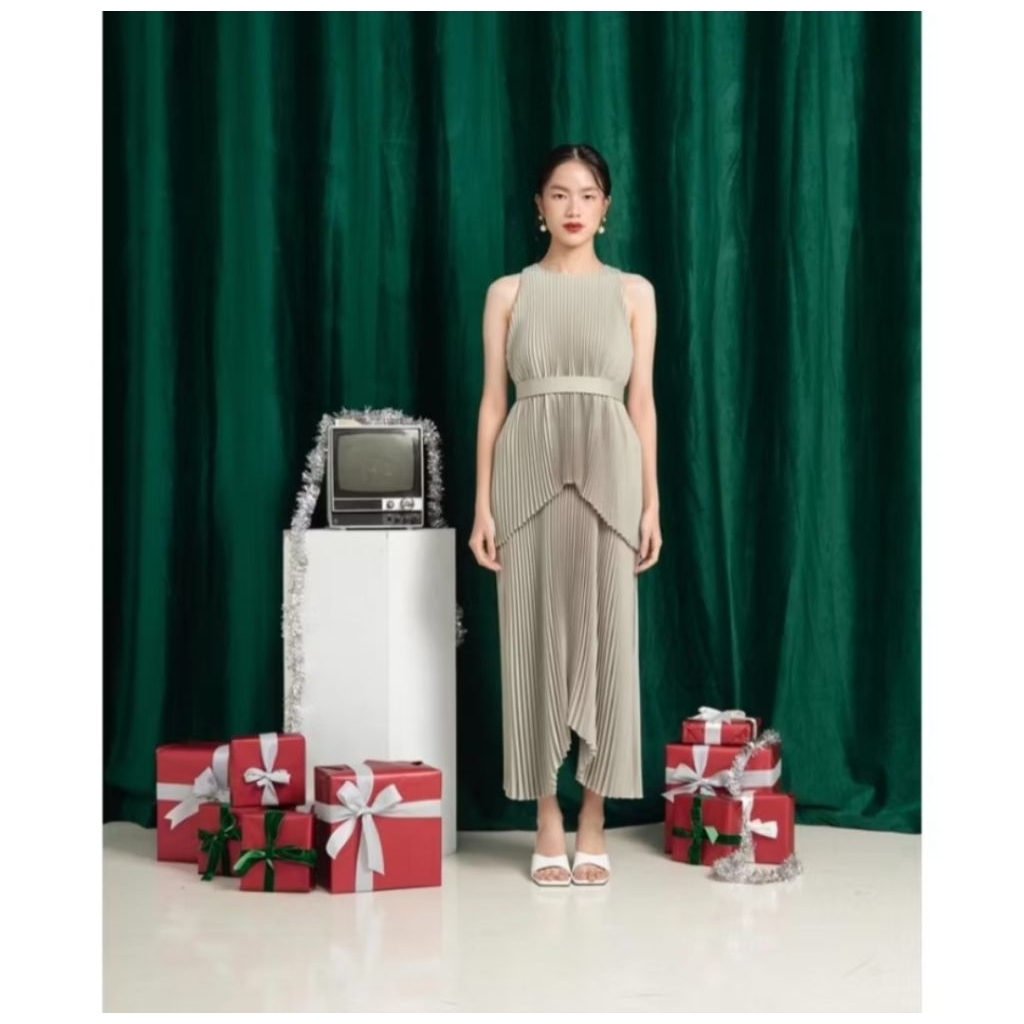 NEW!! Sale Misse Official - Suzy dress pleats dress pesta wanita