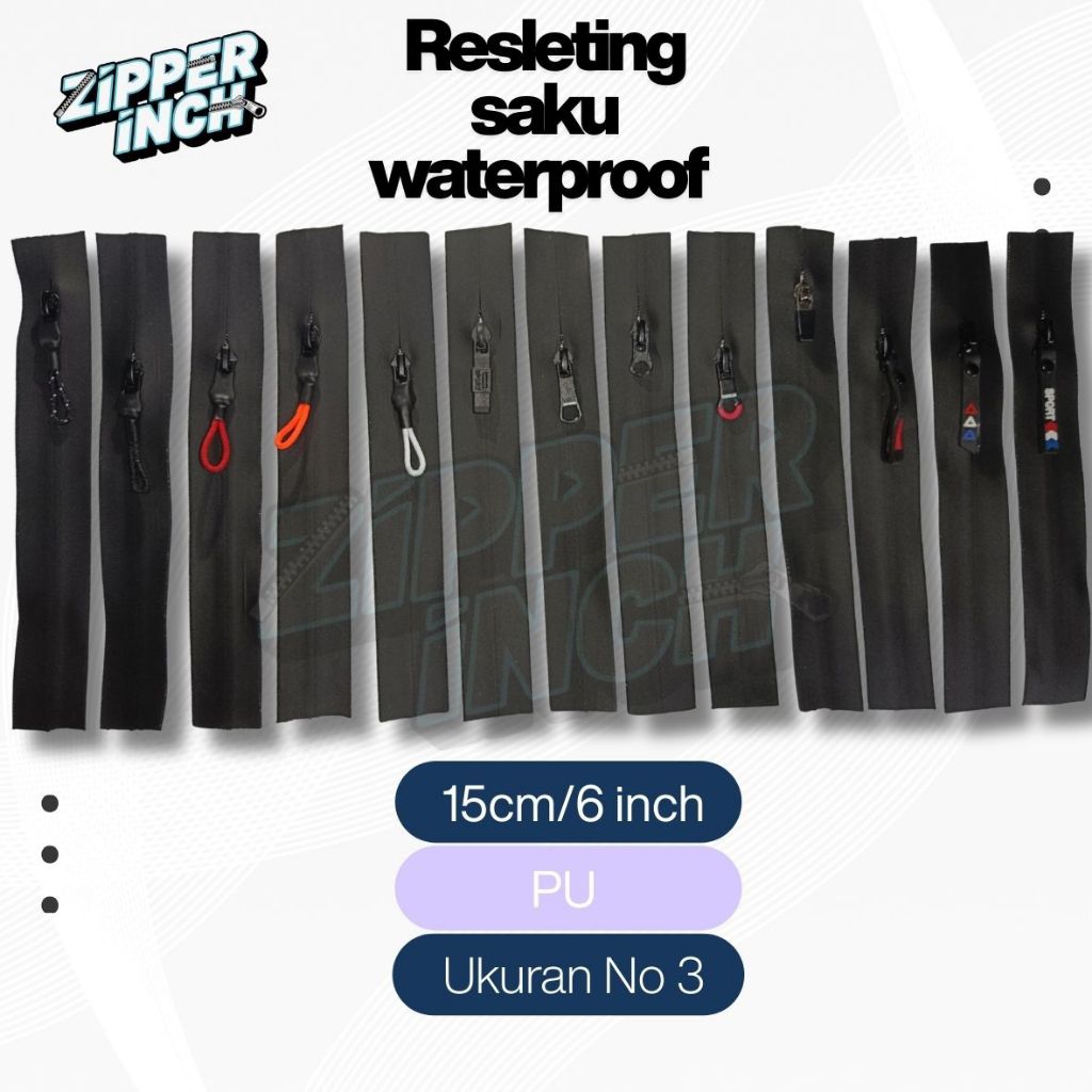 Resleting Saku Waterproof No 3 / Zipper Saku Waterproof / Waterproof Zipper / Resleting Waterproof/1