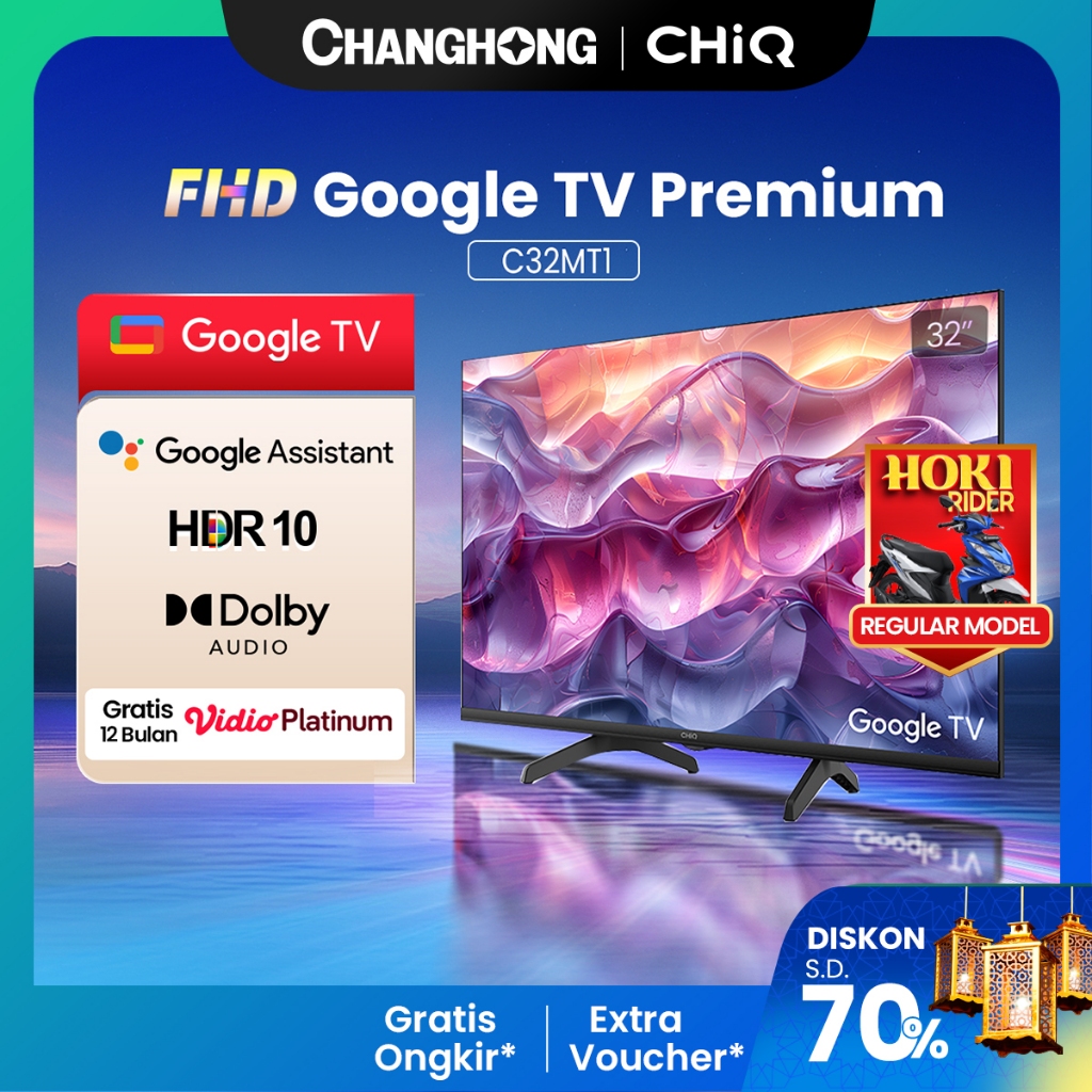 CHiQ by Changhong Google TV 32 inch FHD Google Smart TV Digital TV Dolby Audio DBX-TV Google Play Ne