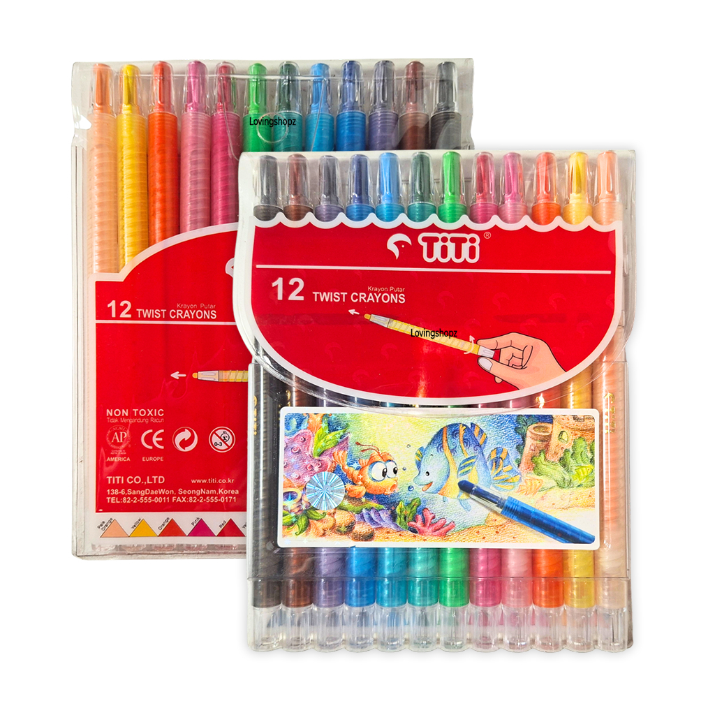 Twist Crayon Titi/Crayon Titi Puter/Krayon Titi Puter isi 12
