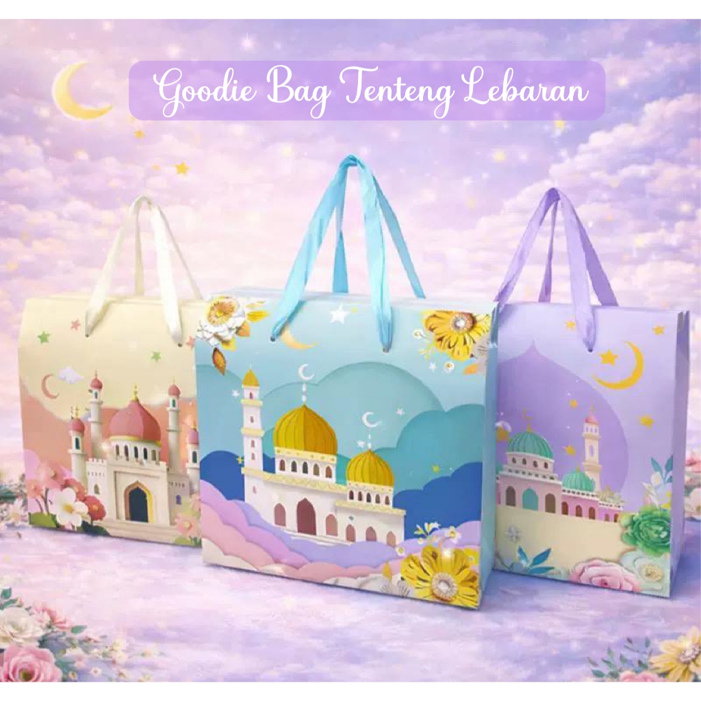 [GOODIE BAG TENTENG LEBARAN] Kotak Lebaran Idul Fitri, Paper Bag IED Mubarak bingkisan Snack, Hamper