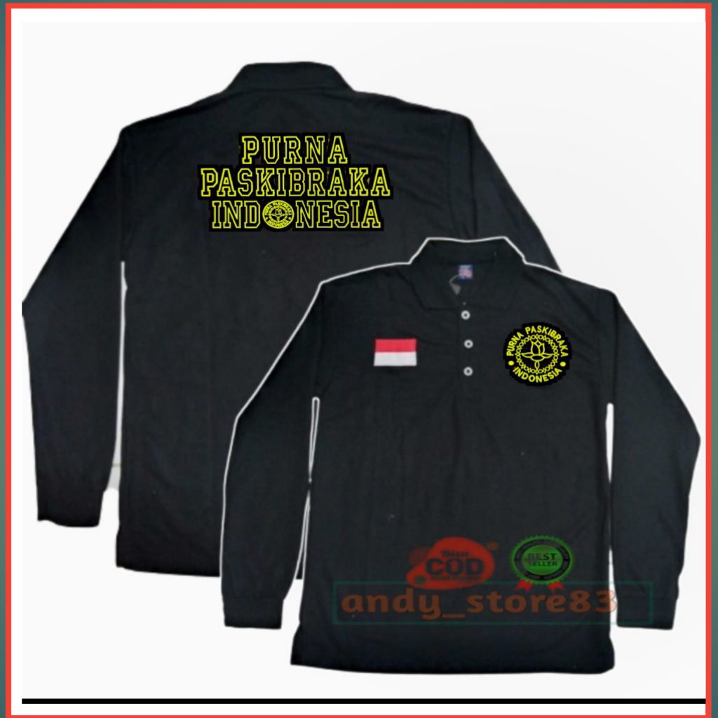 kaos purna paskibraka Indonesia(PPI) warna hitam tangan panjang
