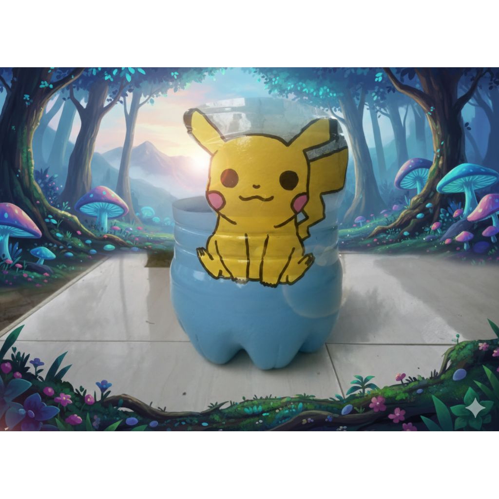 Pot Lukis Karakter Pikachu | Pot Tanaman Unik dari Galon Bekas
