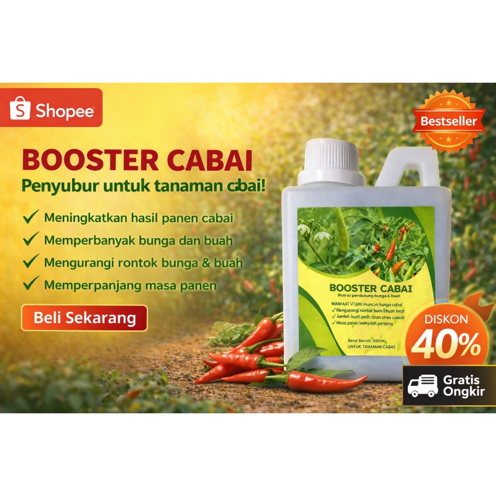 Pupuk booster cabai perangsang bunga dan pelebat buah anti rontok,  Tanaman Buah Sayur Bunga Cabai, 