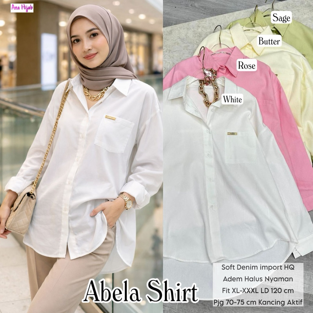 Abela Shirt Blouse Soft Denim Premium by Ana