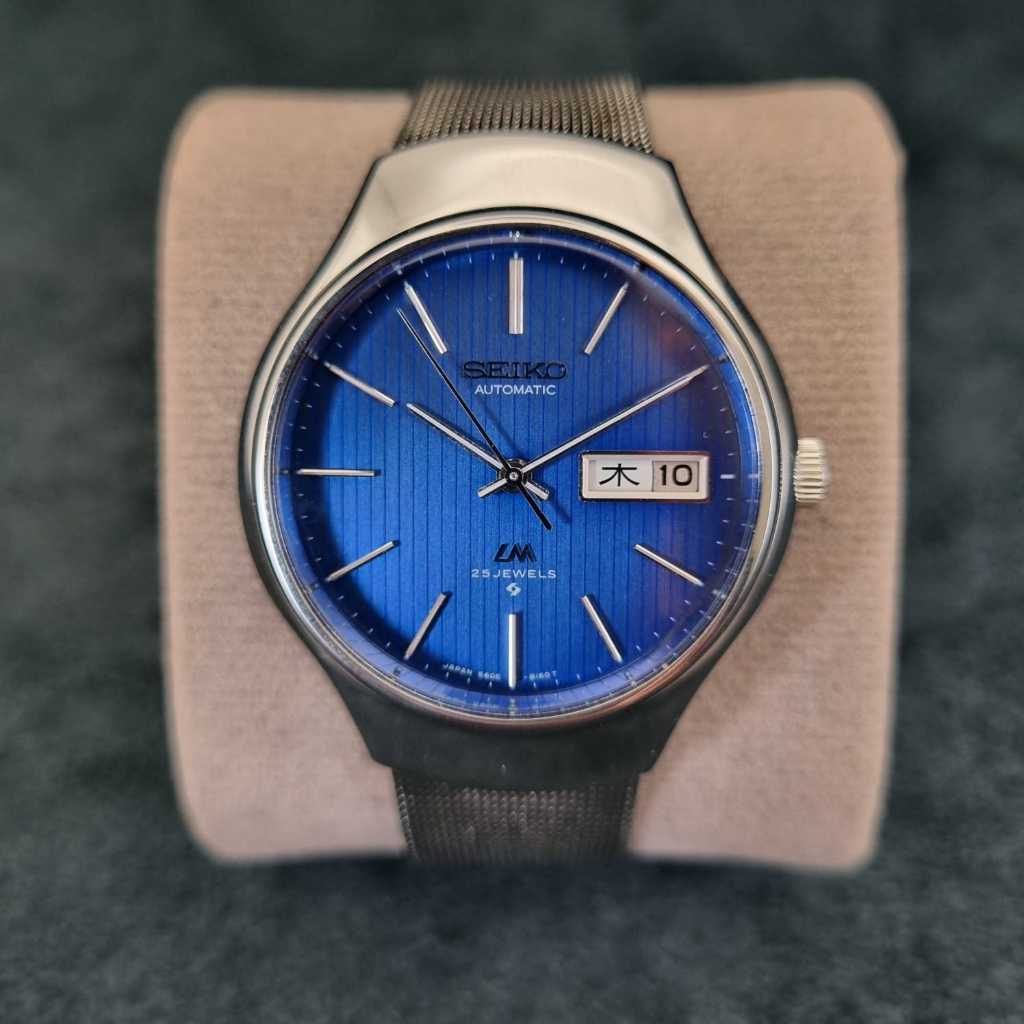 Seiko LM Lord Matic Automatic 5606-8120 Vintage Linen Ocean Blue Jam Tangan Original Ori Bekas
