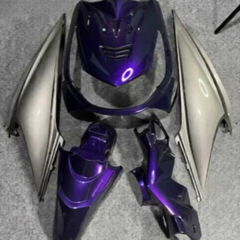 Fullset cover bodi halus honda beat karbu ungu candy mix grey VNM