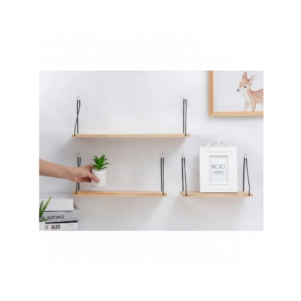 SET RAK DINDING TEMPEL 3 ukuran Rak Gantung Kayu