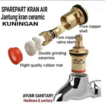 JANTUNG KRAN AIR/ CERAMIC SPAREPART KRAN KUNINGAN