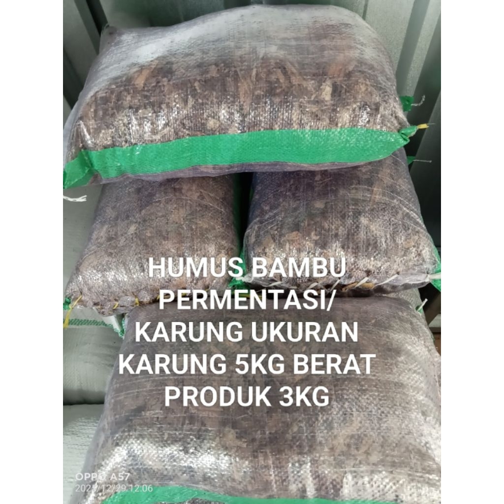 HUMUS BAMBU FERMENTASI /KARUNG BERAS UKURAN KARUNG 5KG HALUS SIAP PAKAI BERAT PRODUK 3KG.