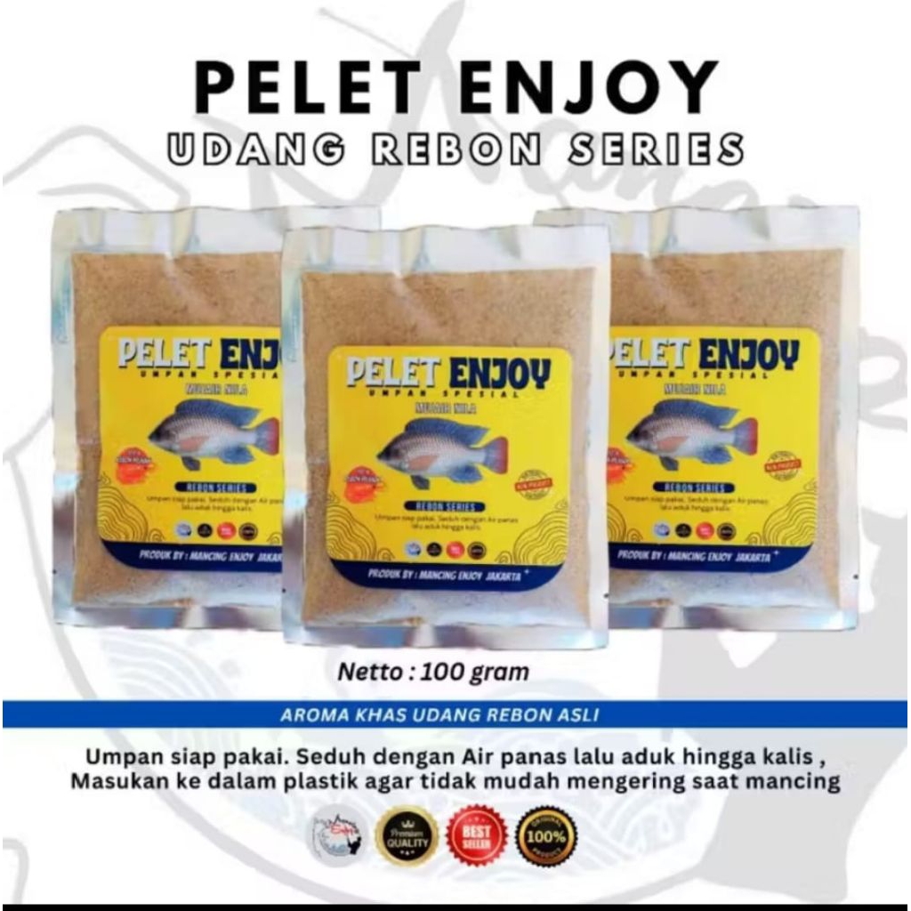 Pelet Enjoy Rebon Series - Pelet Umpan Ikan - Ikan Mujair - Pelet Umpan