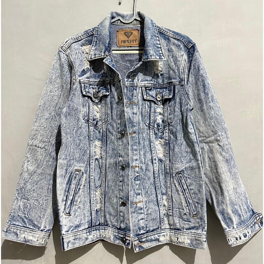 Jaket Trucker Jeans Denim Blue Washed