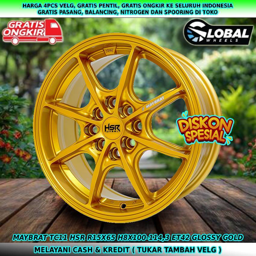 Velg hsr R15 untuk mobil Brio| City| Civic VTI| Estilo| Freed| Ferio| dll velg hsr maybrat R15