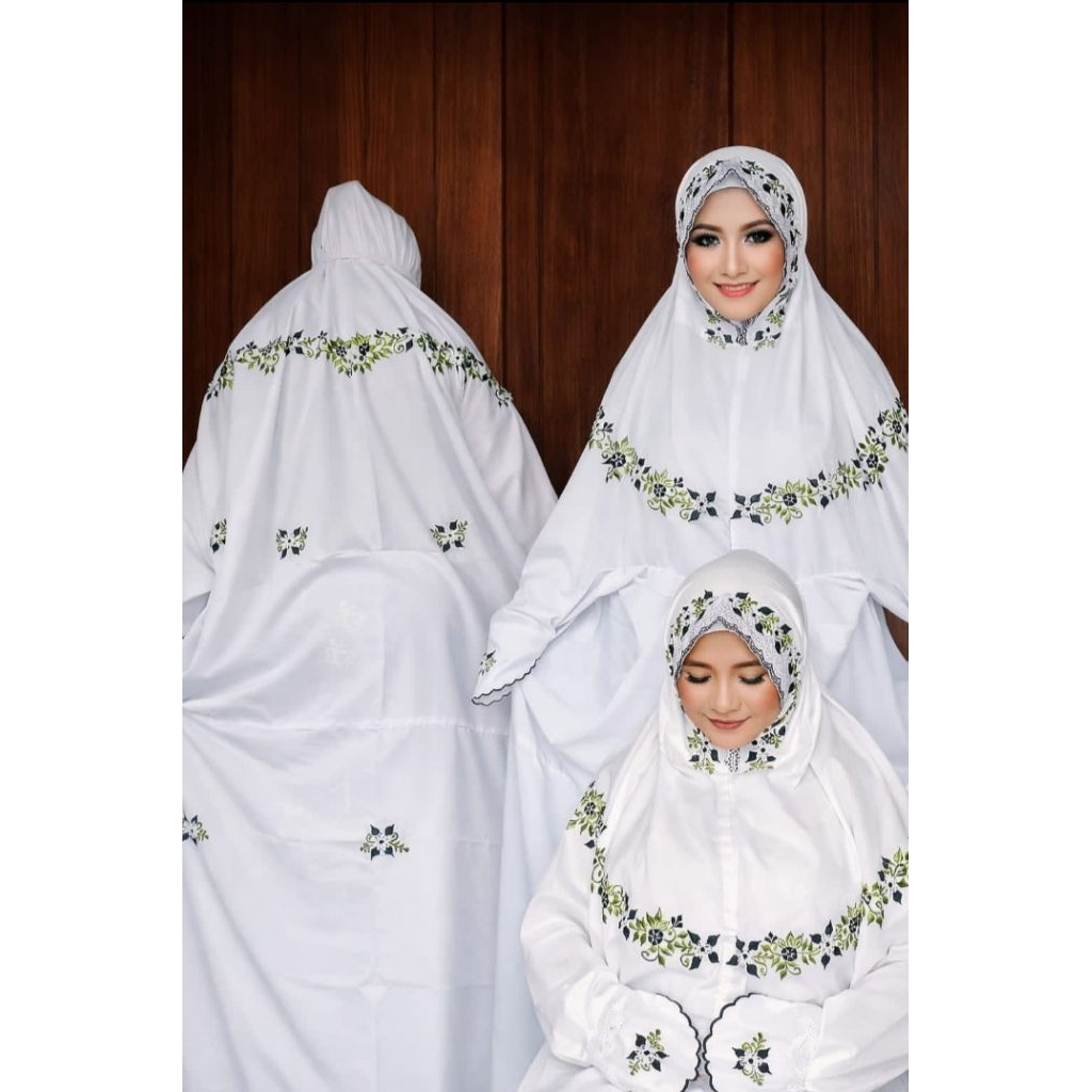 Mukena terusan lajuran  polino bordir KUDUSAN istimewa terbaru warna warni cantik motif simpel