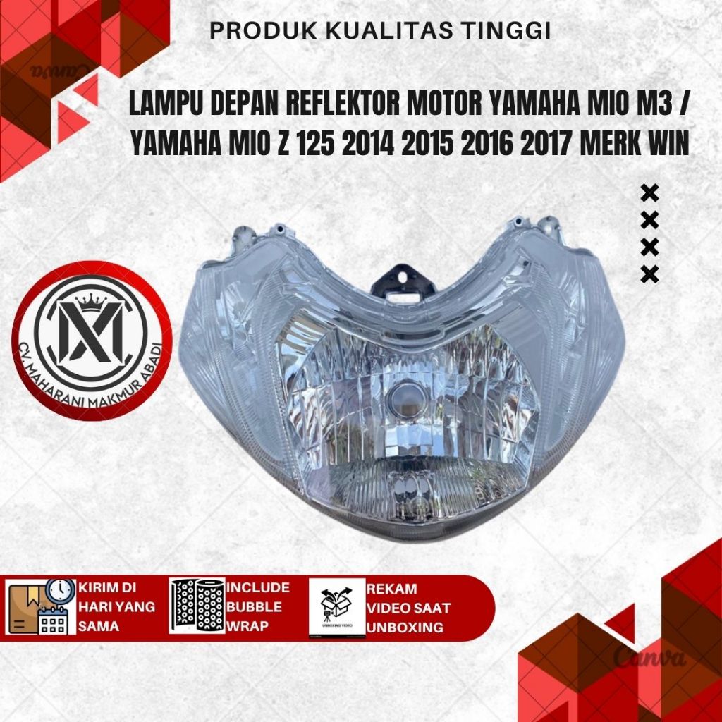 WIN TENSHI LAMPU DEPAN REFLEKTOR MOTOR YAMAHA MIO M3 / YAMAHA MIO Z 125 2014 2015 2016 2017