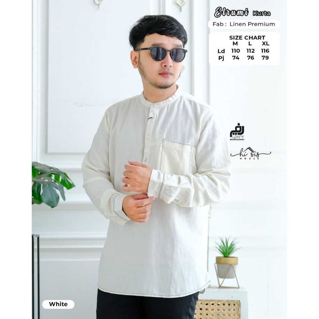 KURTA KOKO ELRUMI KOKO DEWASA KOKO LINEN PREMIUM HISIS HIJAB SISTER LEAFY