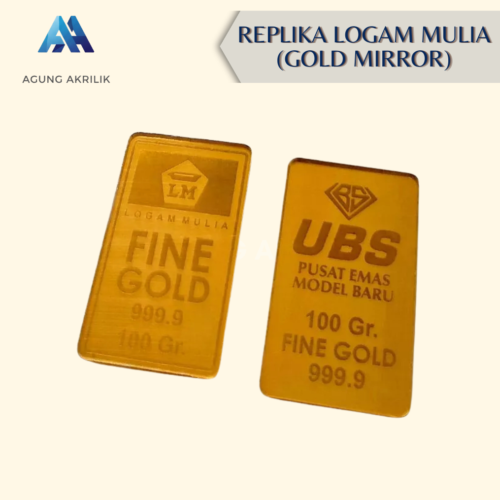 REPLIKA LOGAM MULIA EMAS ANTAM 1 GRAM - 100 GRAM AKSESORIS MAHAR AKRILIK EMAS SATUAN