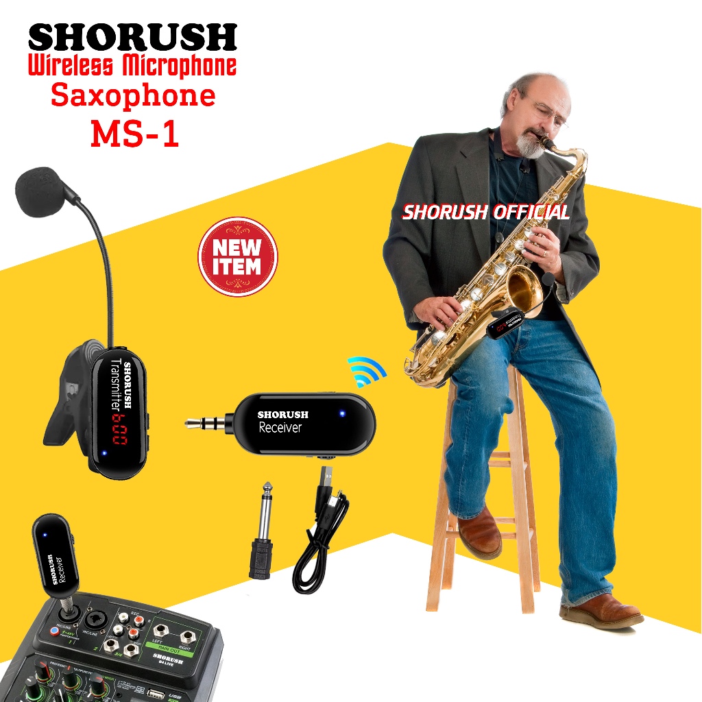 Shorush MS-1 Microphone Wireless Saxophone Audio Mic Mixer