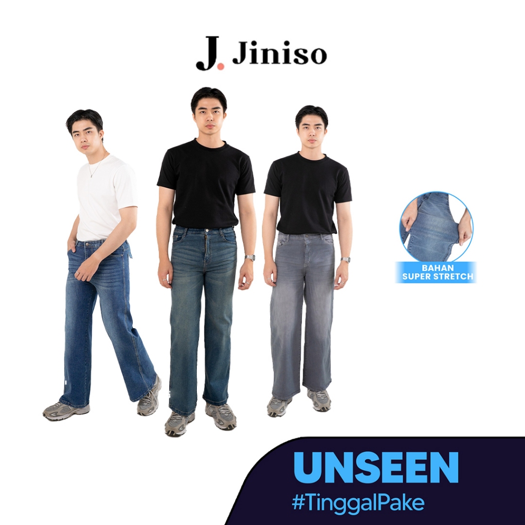 JINISO Straight Jeans Loose Stretch Pria
