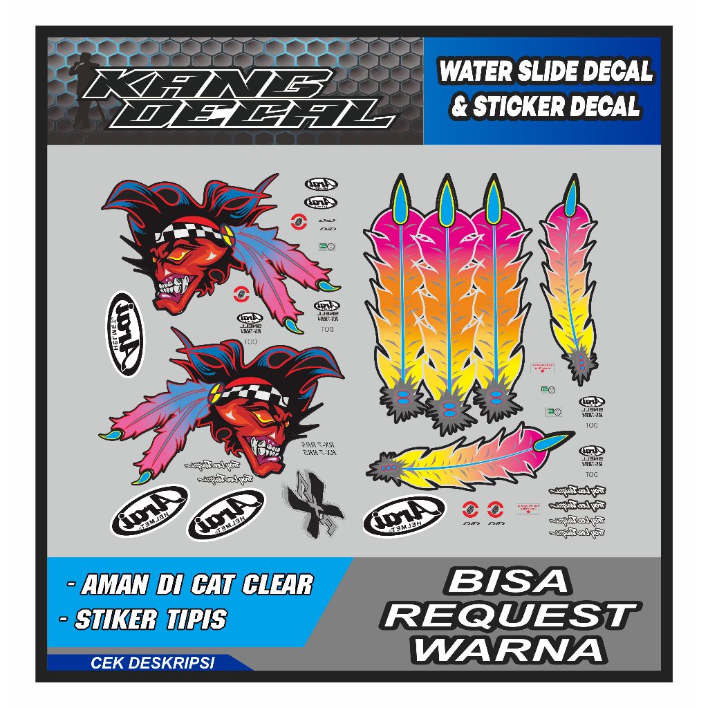 Water Slide / Sticker Decal Helm Motif Russel