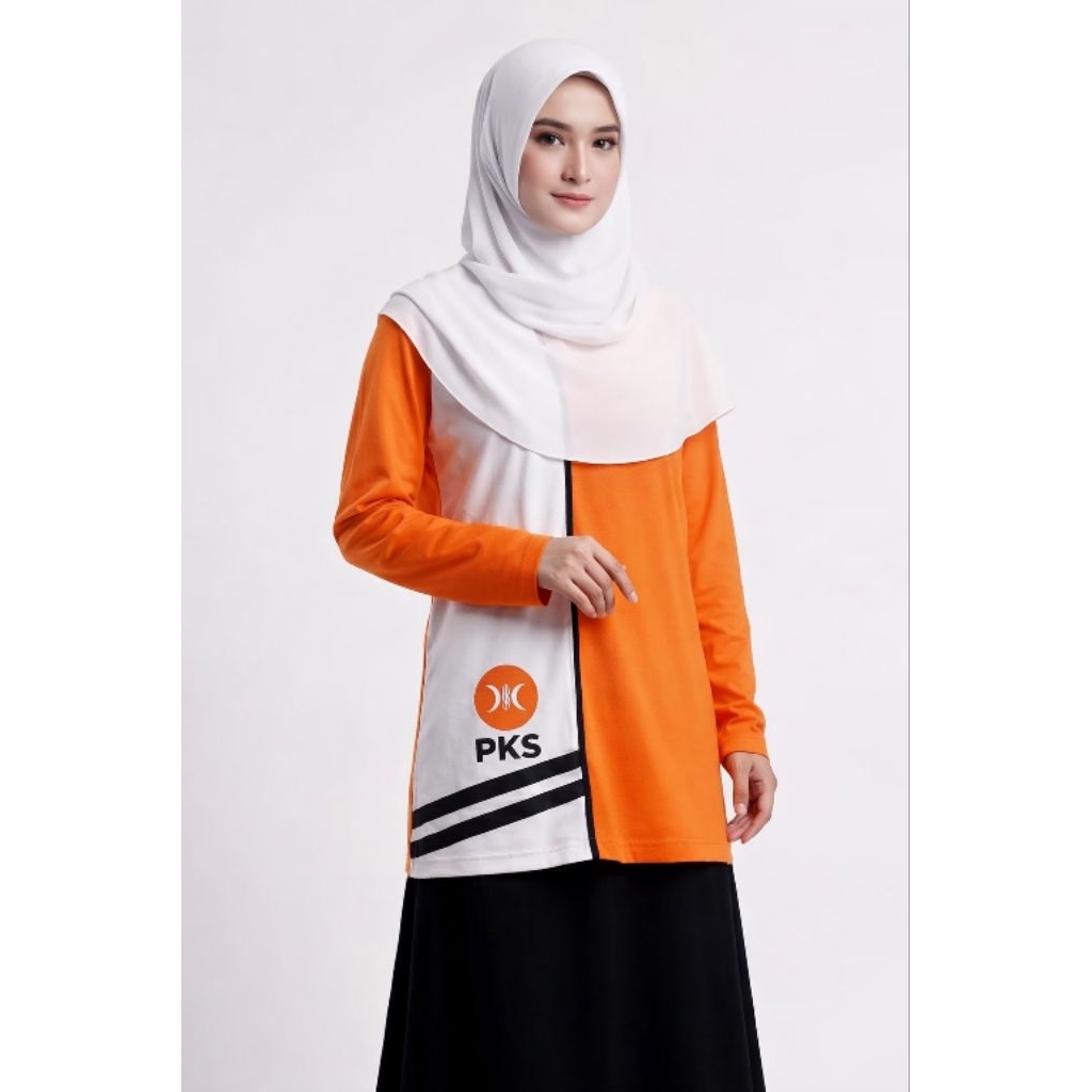 Kaos PKS baru akhwat tunik orange