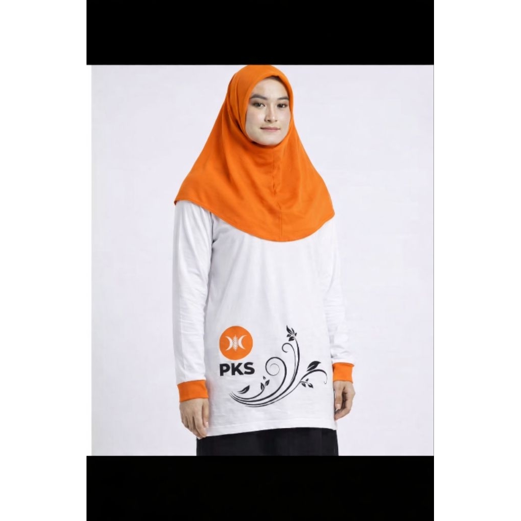Kaos PKS  baru akhwat tunik putih