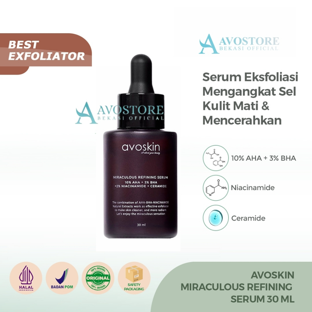 Avoskin Miraculous Refining Serum [AHA BHA NIACINAMIDE + CERAMIDE] / Eksfoliasi / Exfoliating [EXP D
