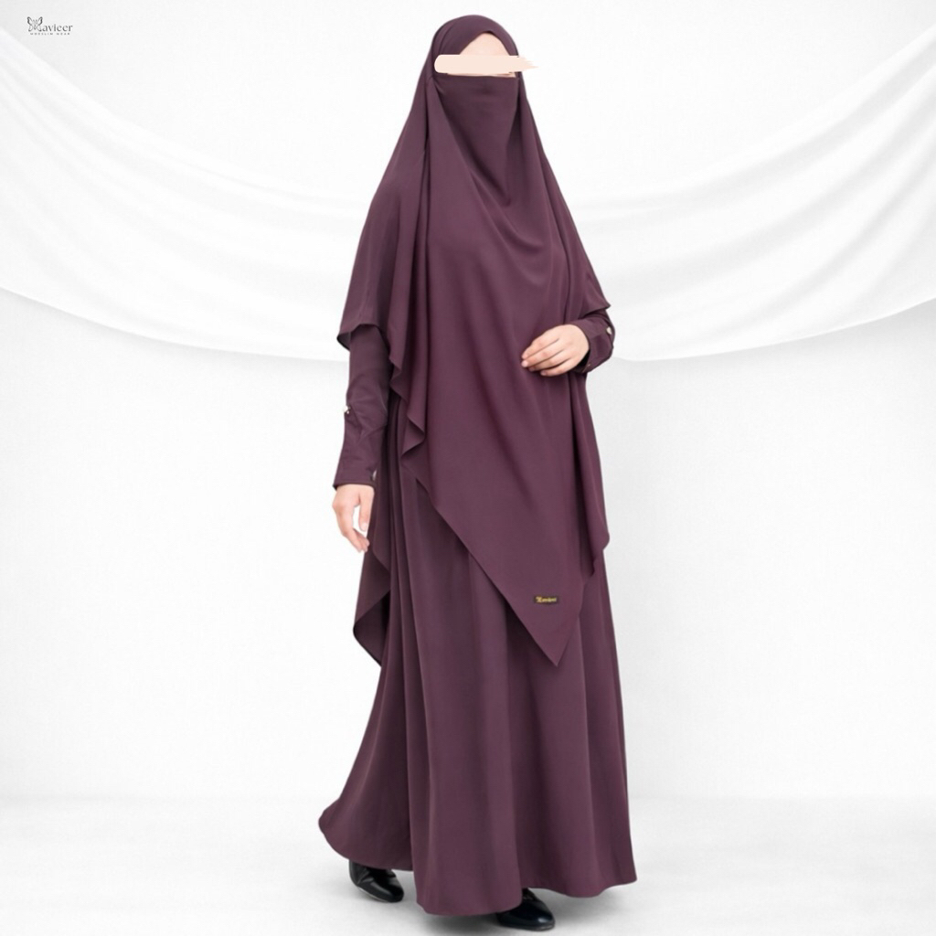 Xavieer - Laiqa Set Anti UV Abaya Khimar Gamis Dress Hijab Kerudung