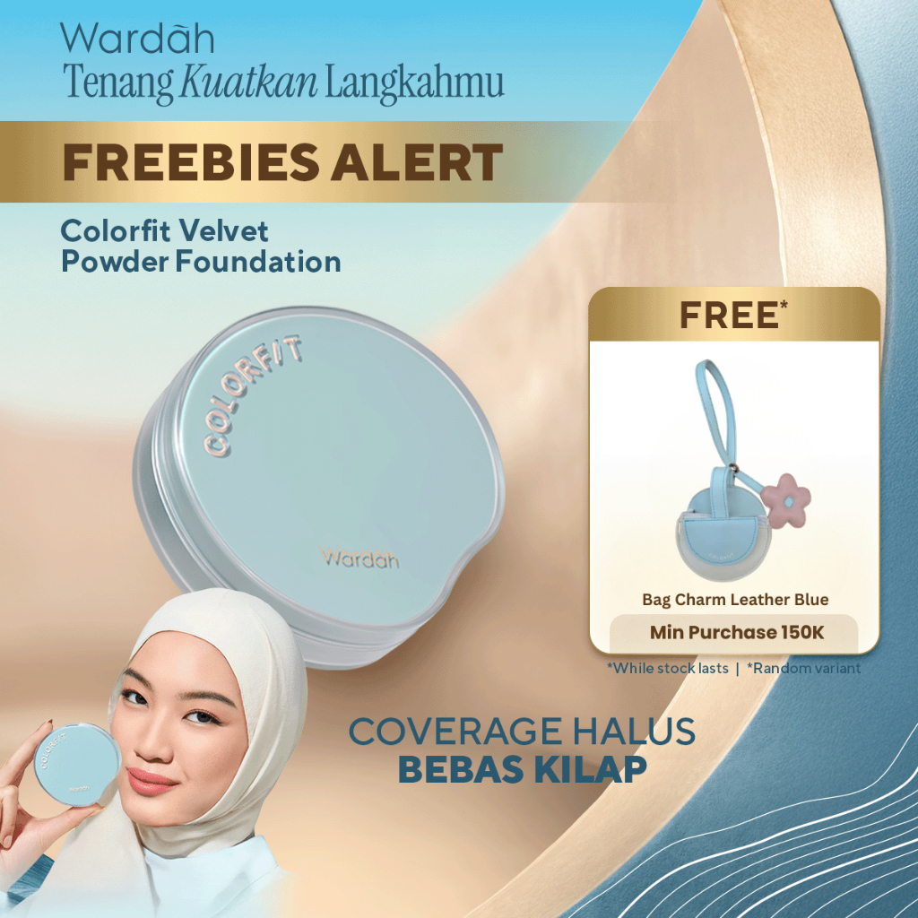NEW! WARDAH TWC Colorfit Velvet Powder Foundation 11 g - Two Way Cake No 1 di Indonesia, Medium-to-High Coverage, Bedak Padat Tahan Lama 16 Jam Flawless Longlasting for All Skin Type, Breathable, Soft-Blur Cover, TWC Cushion Foundation Matte - Makeup