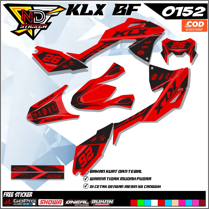 Decal Fullbody Motor KLX 150 BF/G/L/SE/EXTREME/NEW 2016-2022 Custom Warna  Banyak 0152