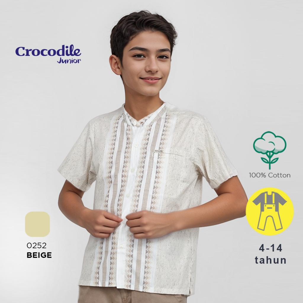 Crocodile KIDS KOKO | Kemeja Koko Katun Lengan Pendek Anak 0252 0029 0295 0274