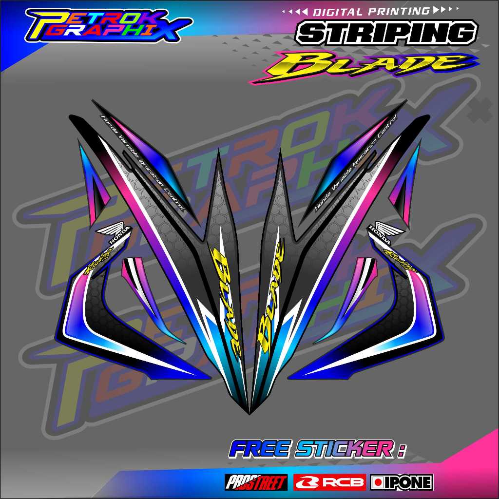 STRIPING VARIASI HONDA BLADE 110 / STICKER LIST VARIASI HONDA BLADE 110