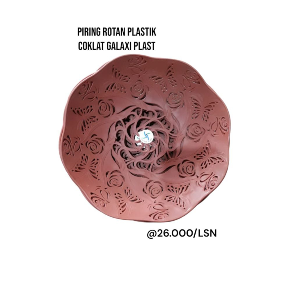PIRING PLASTIK ROTAN COKLAT GALAXY PLAST / PIRING ROTAN PLASTIK WARNA PERLUSIN