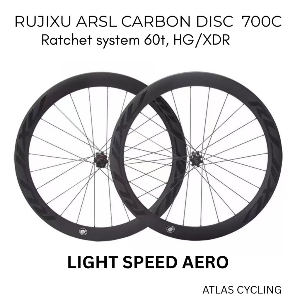 Wheelset Rujixu Racing ARSL Carbon Disc Brake Ratchet System Performance All Road Wheels 700c