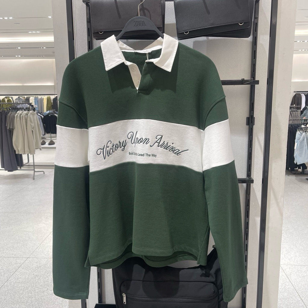 Sweatshirt Polo Varsity ZARA MEN Jastip (jasa titip)