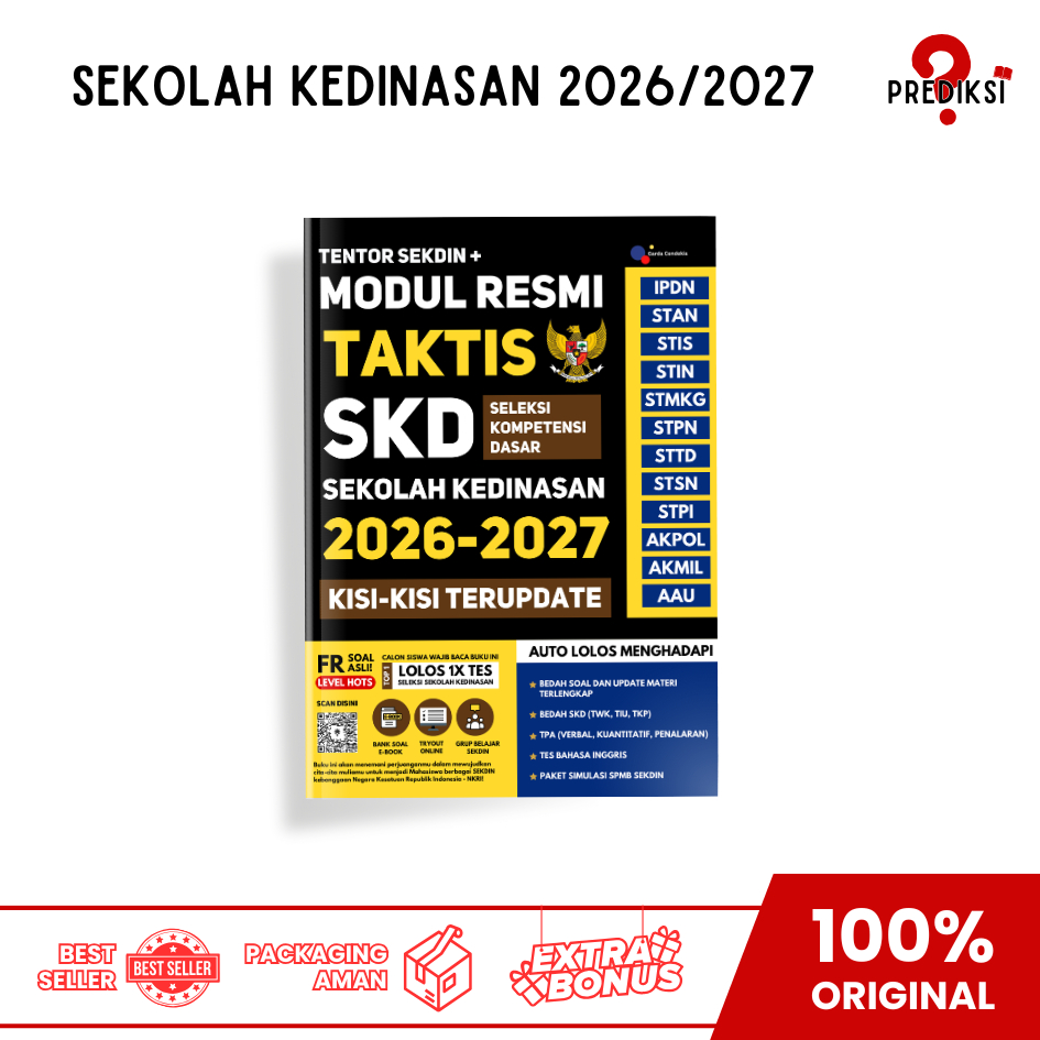 BUKU SKD KEDINASAN / MODUL RESMI TAKTIS SKD SEKOLAH KEDINASAN 2026 / GARDA CENDEKIA