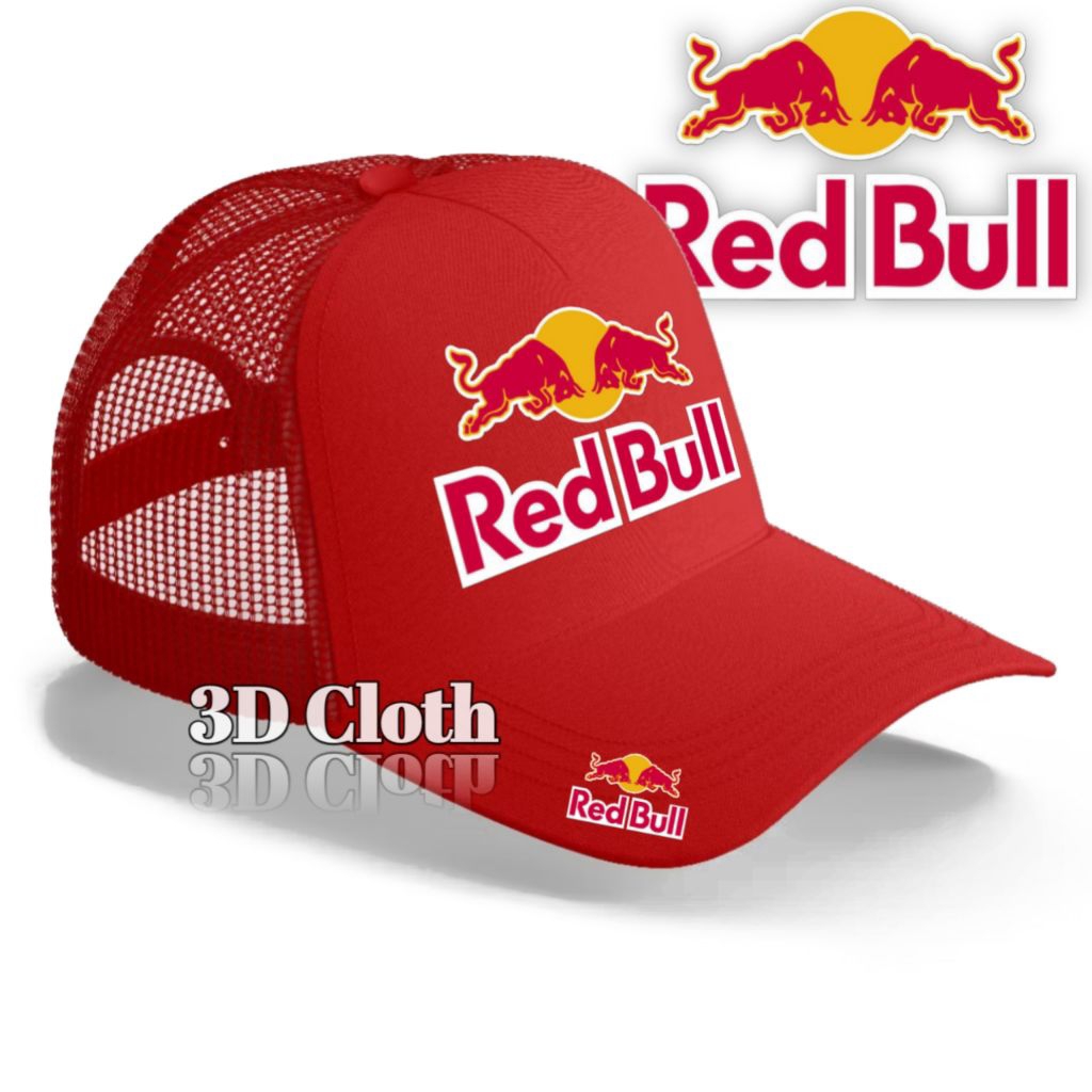 Topi Red Bull Trucker / Topi Jaring Fashion Outdoor / Topi Jala Redbull Racing Uniseks
