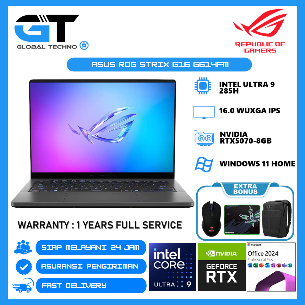 Laptop Gaming ROG Zephyrus G16 GU605CP Intel Core Ultra 9 285H 16GB 2TB RTX5070-8GB 16.0 OLED WQXGA 