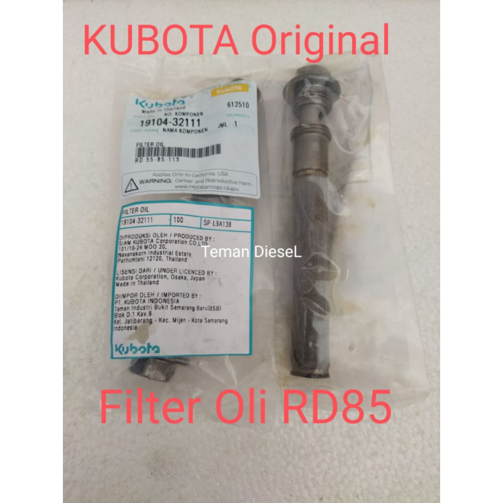 Filter Oli Kubota RD85 Original Kubota RD55-RD115