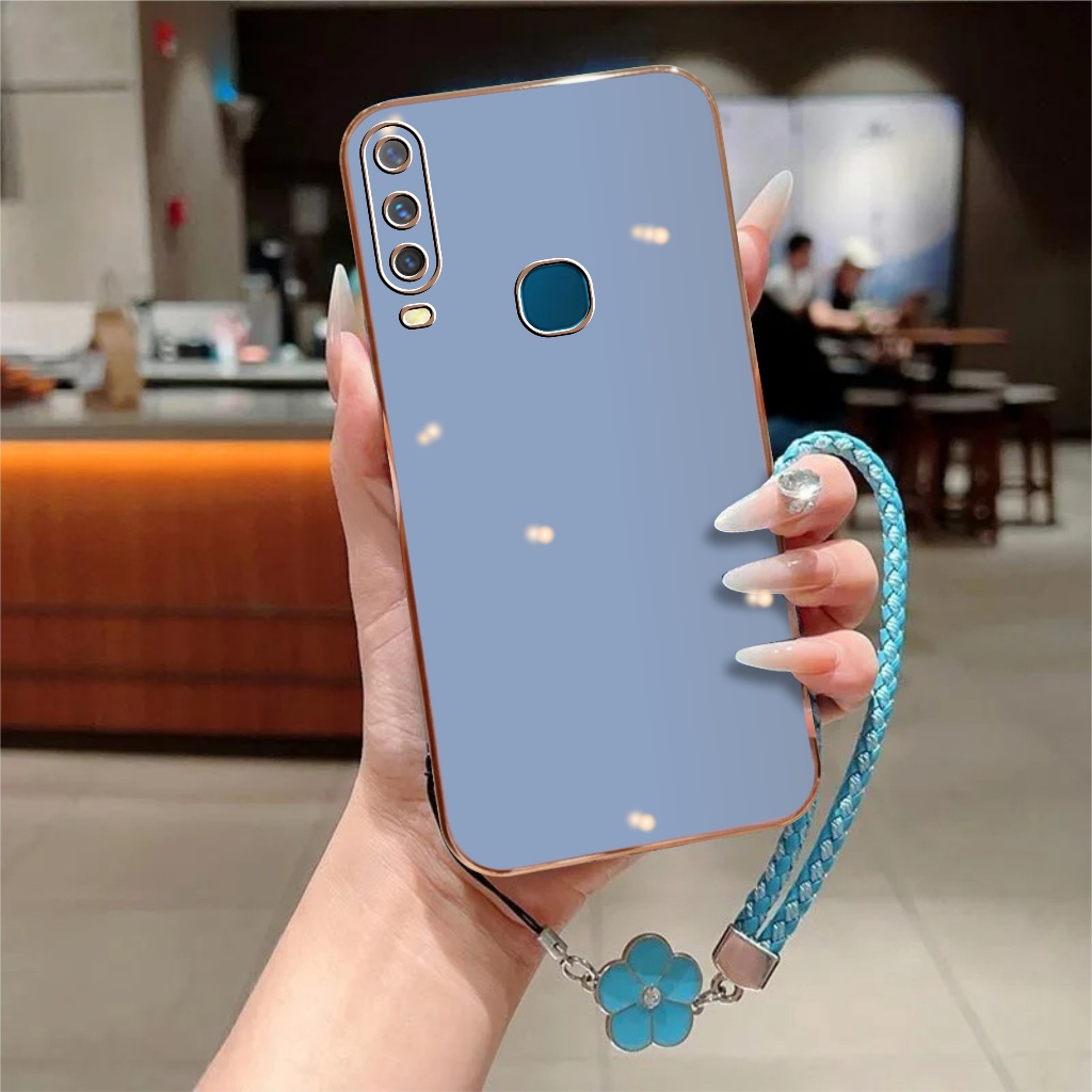 Soft Case Vivo Y12 Y15 Y17 Luxury Plating Glosyy Free Tali Bunga Handphone
