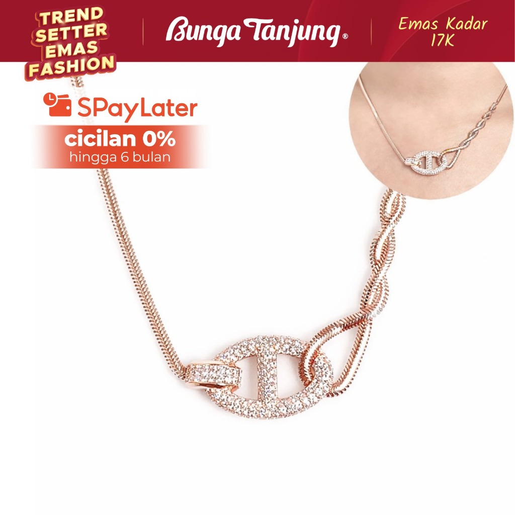 KALUNG RANTAI ARSIR LILIT CHAIN BLINK - EMAS 17K - BUNGA TANJUNG GOLD