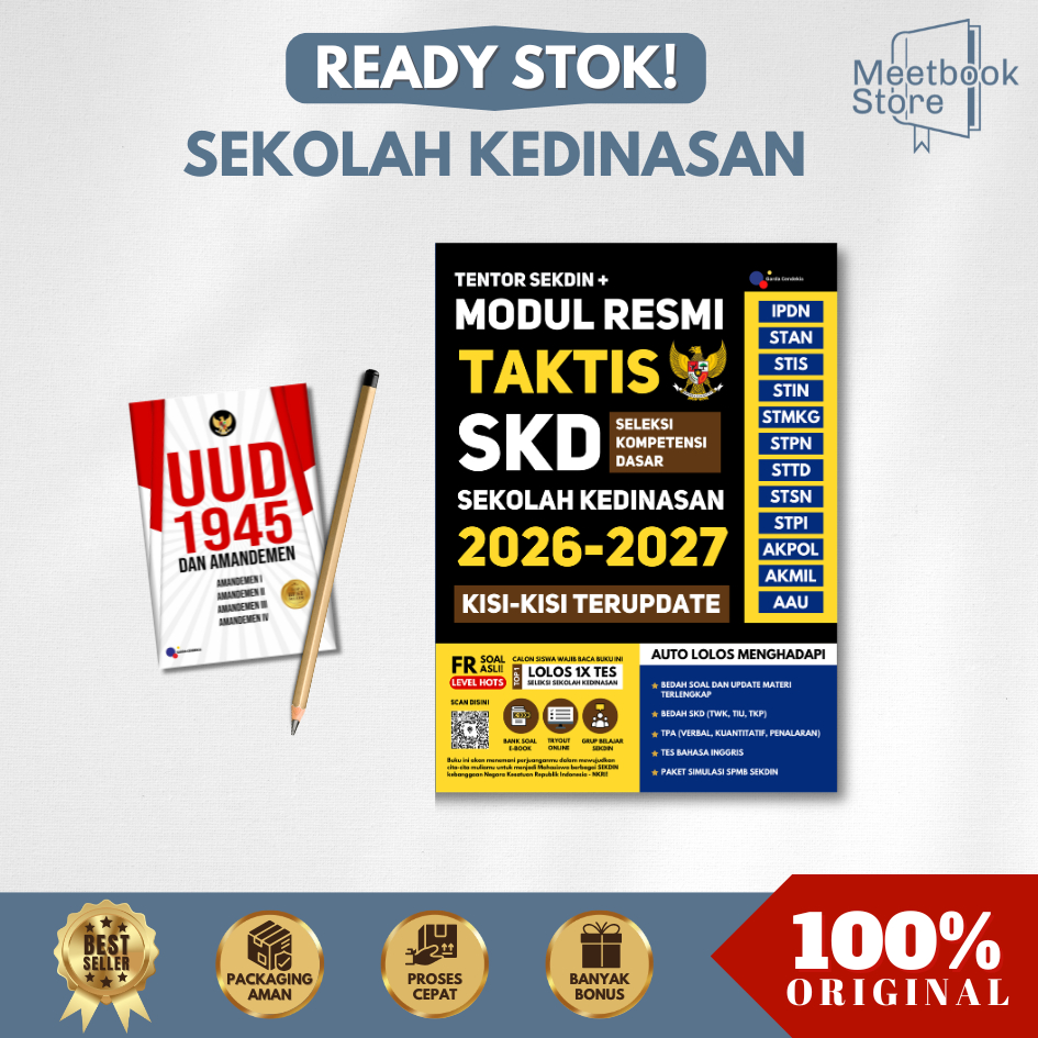 BUKU SKD KEDINASAN / MODUL RESMI TAKTIS SKD SEKOLAH KEDINASAN 2026 / GARDA CENDEKIA