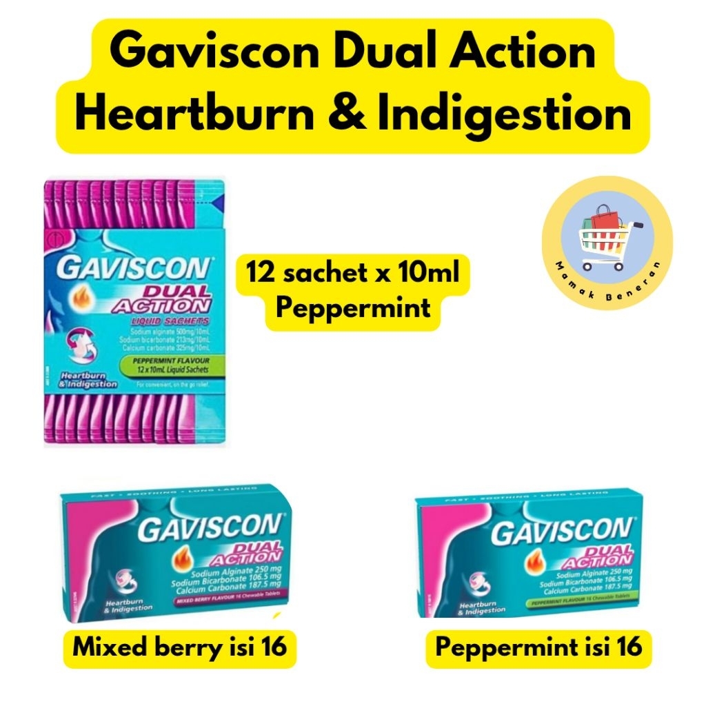 Gaviscon Dual Action Heartburn & Indigestion Asam Lambung Maag