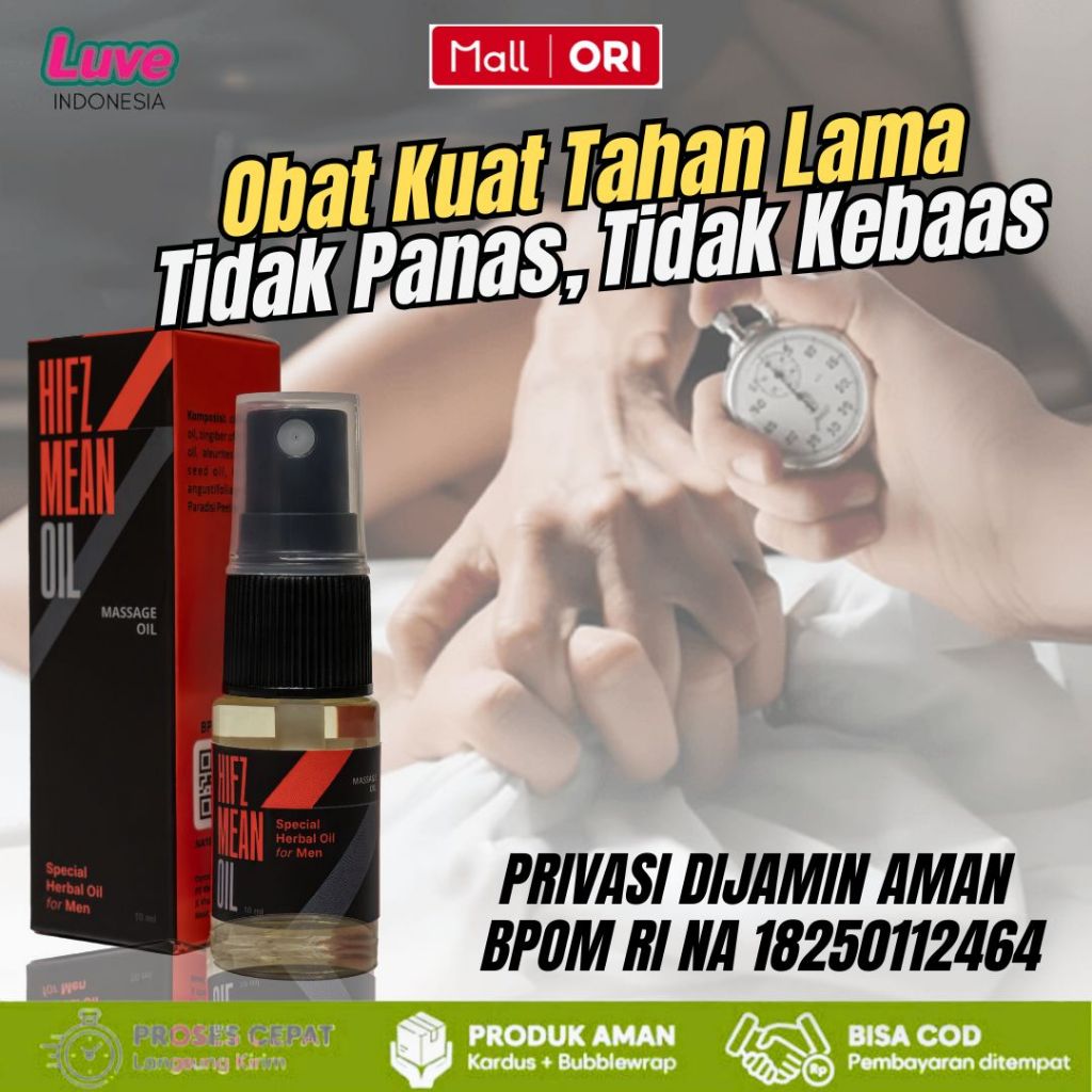 HIFZ MEAN Obat Kuat Semprot Pria Tahan Lama Oles X-Sensiall Spray Asli Herbal Original